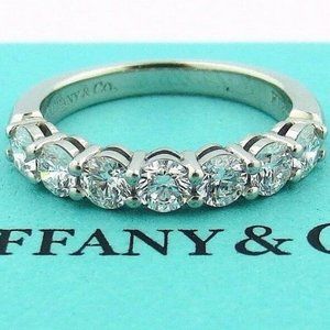 Tiffany Forever Embrace Shared Diamond Eternity Wedding 0.91Ct 3.5mm Ring